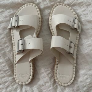 Abercrombie & Fitch Sandals | White Buckle Espadrilles